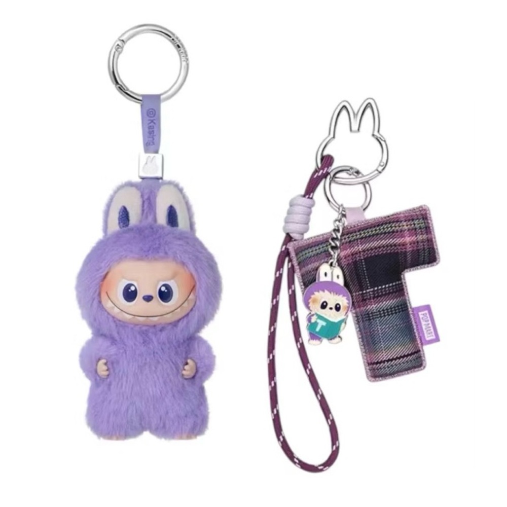 POP MART Pin For Love “T” Labubu Vinyl Plush and Letter Pendant Bundle